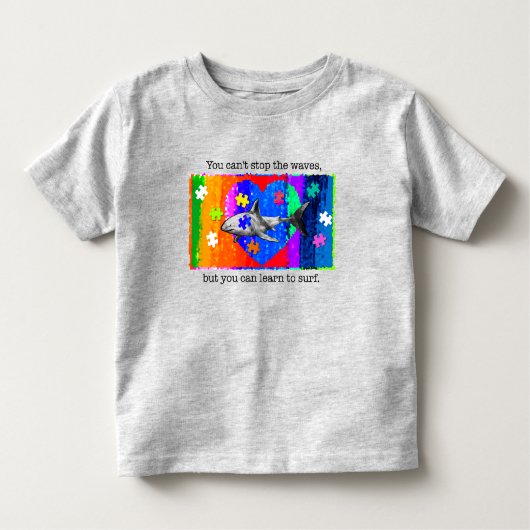 Autism Shark 2T GREY トドラーTシャツ (正面)