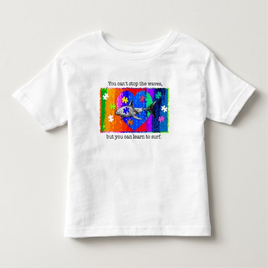 Autism Shark 2T WHITE トドラーTシャツ (正面)
