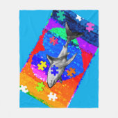 Autism Shark 3 sizes フリースブランケット (正面)