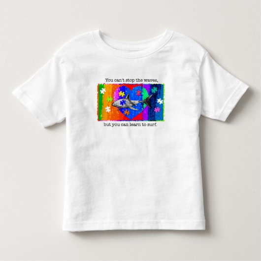 Autism Shark 4T WHITE トドラーTシャツ (正面)