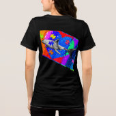 Autism Shark WOMANS BLACK トライブレンドＴシャツ (裏面)