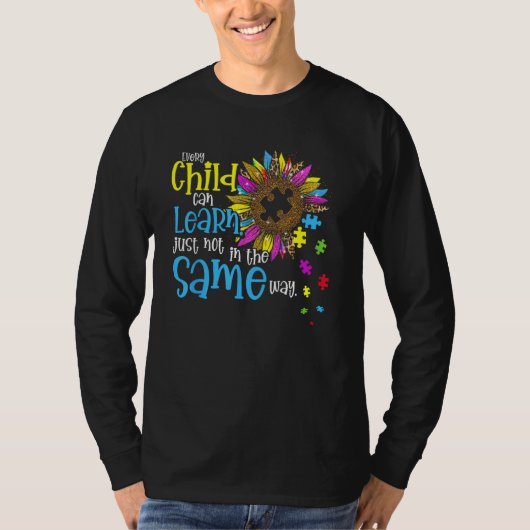 Autism Special Education Every Child Can Learn Sun Tシャツ (正面)