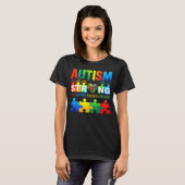 Autism Strong Love Support Educate Advocate Puzzle Tシャツ (正面フル)
