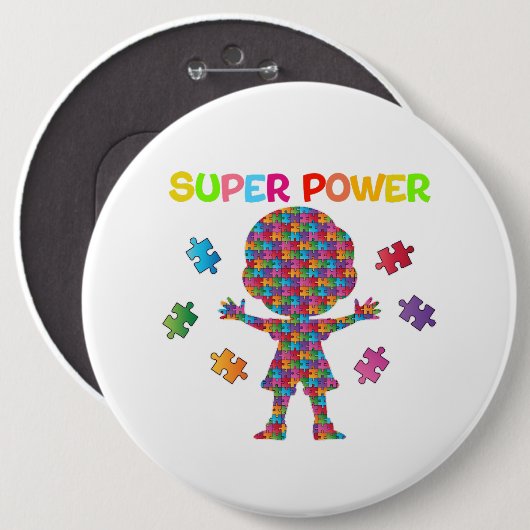 Autism, Super Power 缶バッジ (正面&裏面)