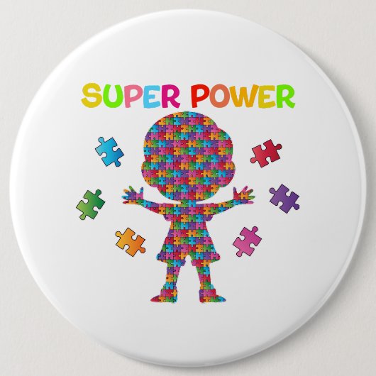 Autism, Super Power 缶バッジ (正面)