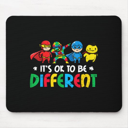 Autism superheroes to be different asd awareness マウスパッド (正面)