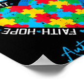 Autism wear blue for son awareness dad mom men ポスター (角)