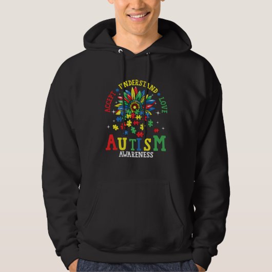 Autism Women Men Accept Understand Love Autism Awa パーカ (正面)
