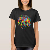 Autism  Women Men Elephant Support Autism Awarenes Tシャツ (正面)