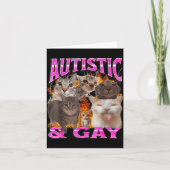 Autistic And Gay Funny Cat Meme Bootleg Graphic カード (正面)