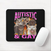 Autistic And Gay Funny Cat Meme Bootleg Graphic  マウスパッド (マウス)