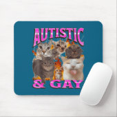 Autistic And Gay Funny Cat Meme Bootleg Graphic  マウスパッド (マウス)