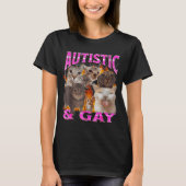 Autistic And Gay Funny Cat Meme Bootleg Graphic  Tシャツ (正面)