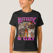 Autistic And Gay Funny Cat Meme Bootleg Graphic Tシャツ (正面)