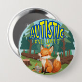 Autistic and Loved Autistic Pin badge 缶バッジ (正面&裏面)