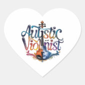 Autistic and violinist ハートシール (正面)
