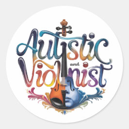 Autistic and violinist ラウンドシール