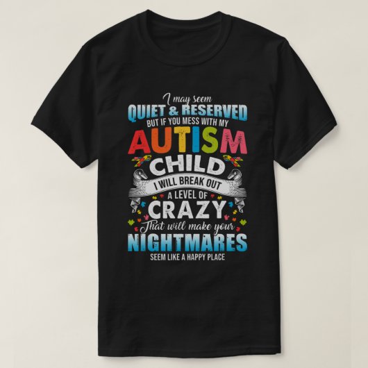 Autistic Autism Awareness Puzzle Pieces Proud Auti Tシャツ (デザイン正面)
