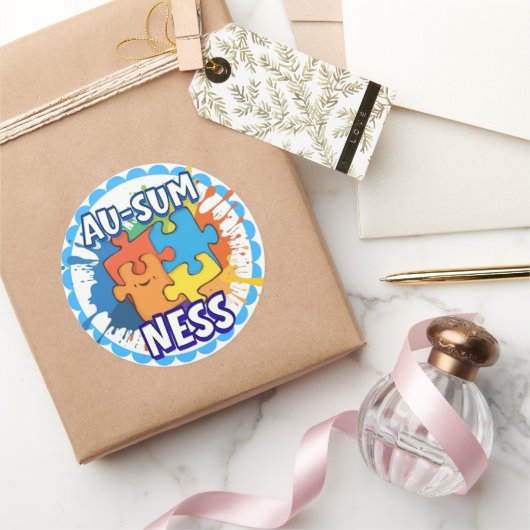 Autistic Awareness stickers ラウンドシール (ギフト)