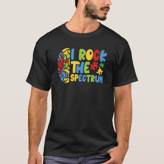 Autistic Boys Autism Awareness I Rock The Spectrum Tシャツ (正面)