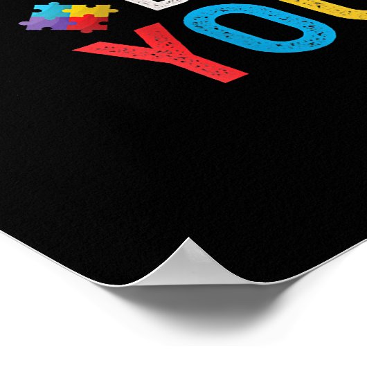 Autistic|Dare To Be Different Giraffe Puzzle Piece ポスター (角)