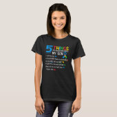 Autistic Son Autism Awareness Support For Mom Dad  Tシャツ (正面フル)