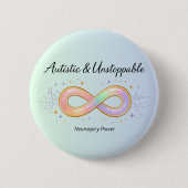 Autistic Unstoppable Pastel Infinity Symbol Gift 缶バッジ (正面)