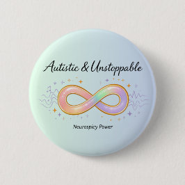 Autistic Unstoppable Pastel Infinity Symbol Gift 缶バッジ