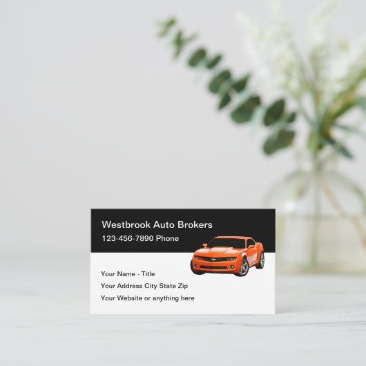 Auto クール Brokerの名モダン刺テンプレート 名刺 (スタンド正面)