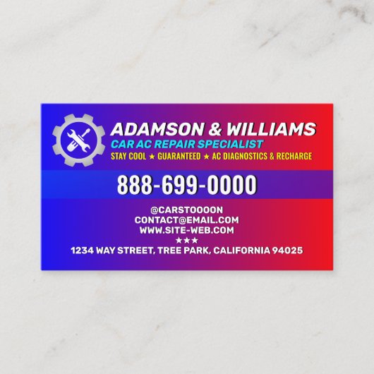 Auto Air Conditioning Services | Car AC Repair 名刺 (正面)