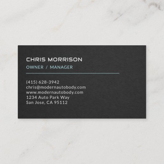 Auto Body Repair Shop Professional 名刺 (裏面)