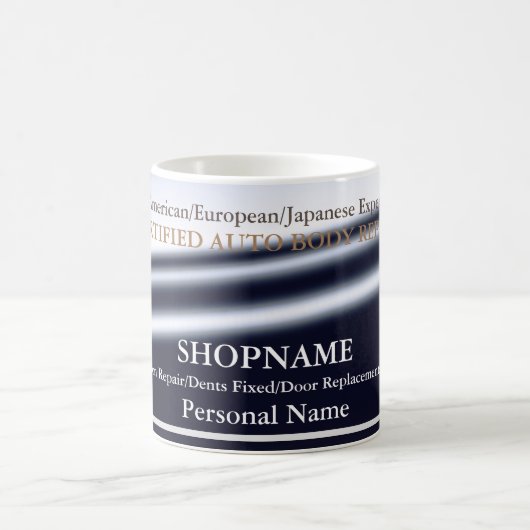 Auto Body Shop Business Card コーヒーマグカップ (中央)