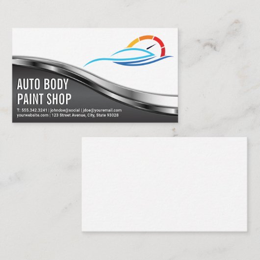 Auto Body Shop | Car Service Logo 名刺 (正面/裏面)