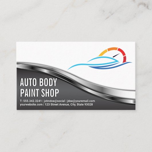 Auto Body Shop | Car Service Logo 名刺 (正面)