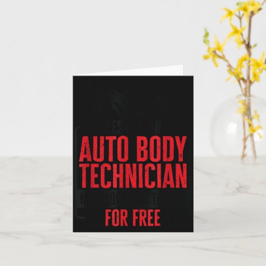 Auto Body Technician Vehicle Repair Car Maintenanc カード (黄色い花)