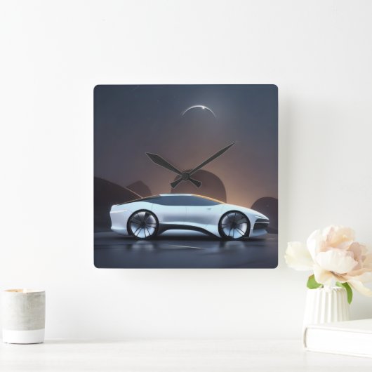 AUTO CAR スクエア壁時計 (ホーム)