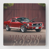 AUTO CAR スクエア壁時計 (正面)