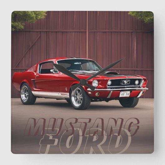 AUTO CAR スクエア壁時計 (正面)