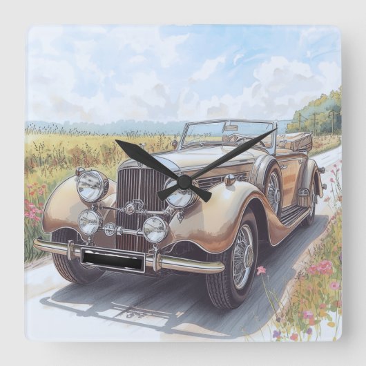 AUTO CAR DESIGN スクエア壁時計 (正面)
