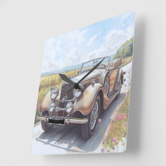 AUTO CAR DESIGN スクエア壁時計 (傾斜)