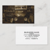 Auto Car Mechanic Technician Repair Shop Classic 名刺 (正面/裏面)
