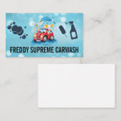 Auto Cartoon Car Wash Cleaningロゴ 名刺 (正面/裏面)