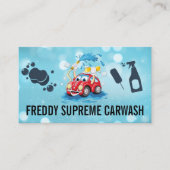 Auto Cartoon Car Wash Cleaningロゴ 名刺 (正面)