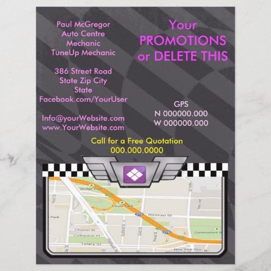 Auto Centre / Mechanic Flyer チラシ (裏面)