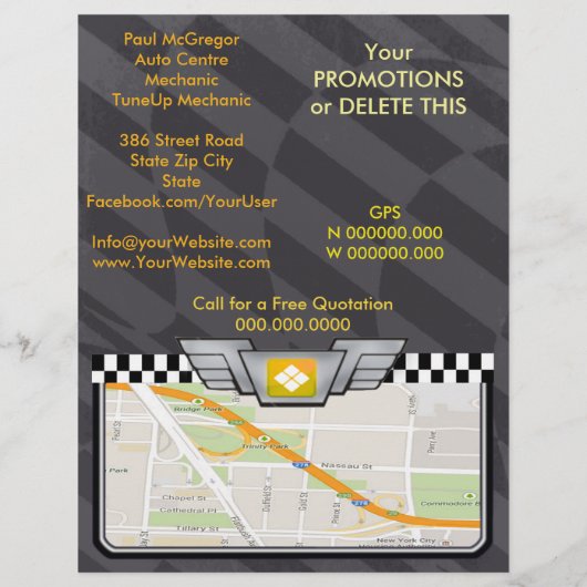 Auto Centre / Mechanic Flyer チラシ (裏面)