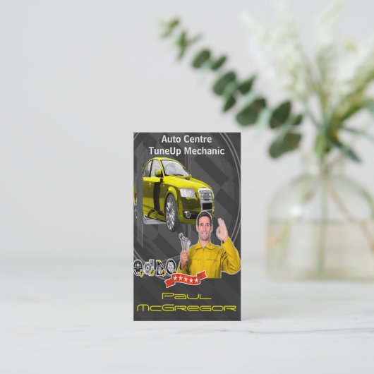 Auto Centre  - TuneUp Mechanic Business Card 名刺 (スタンド正面)
