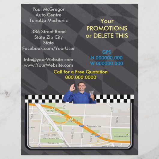 Auto Centre  - TuneUp Mechanic Flyer チラシ (裏面)