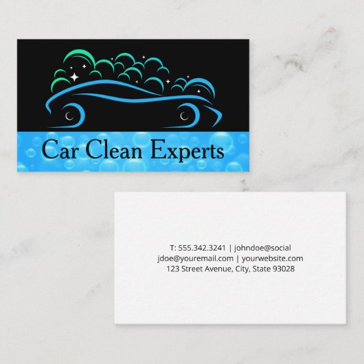 Auto Cleaning | Modern Wash 名刺 (正面/裏面)