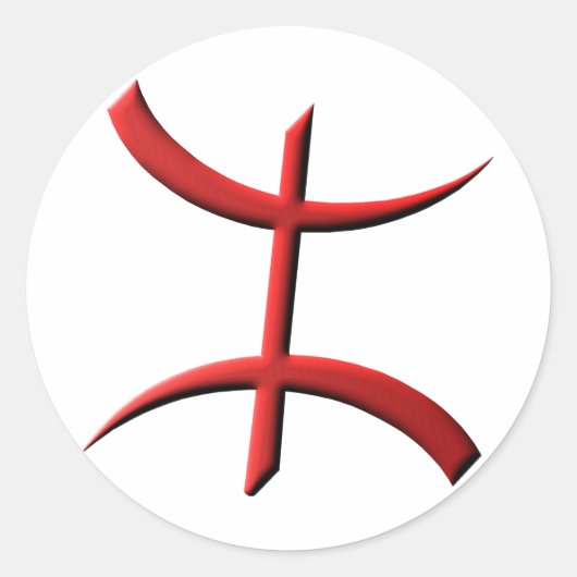 auto-collant aza rouge relief ラウンドシール (正面)