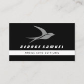 Auto Detailing | 車の修理店 飛翔する鳥のロゴ 名刺 (正面)